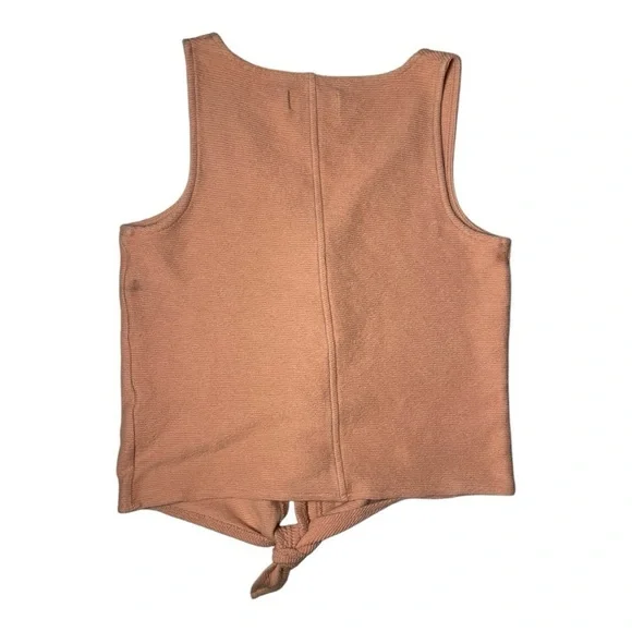 Madewell Blush Pink Button Front Tie Tank Top XS Minimalist Summer - Picture 3 of 9